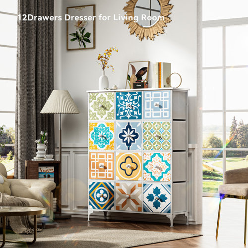 Bungalow Rose Purdum 12 Drawer Dresser for Bedroom Mediterranean